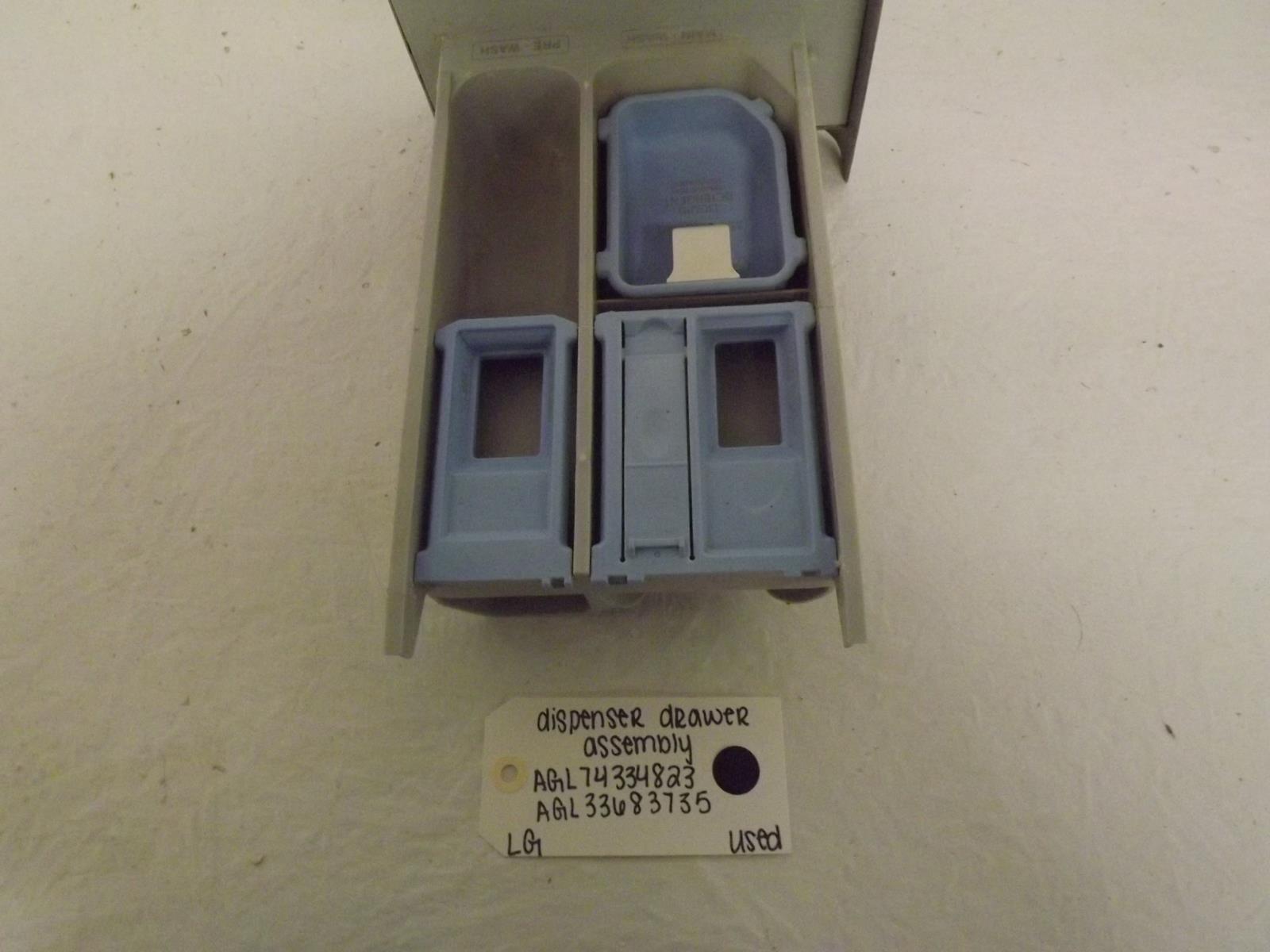 LG Washer AGL74334823 AGL33683735 Dispenser Drawer Assembly Used LG Washer AGL74334823 AGL33683735 Dispenser Drawer Assembly Used